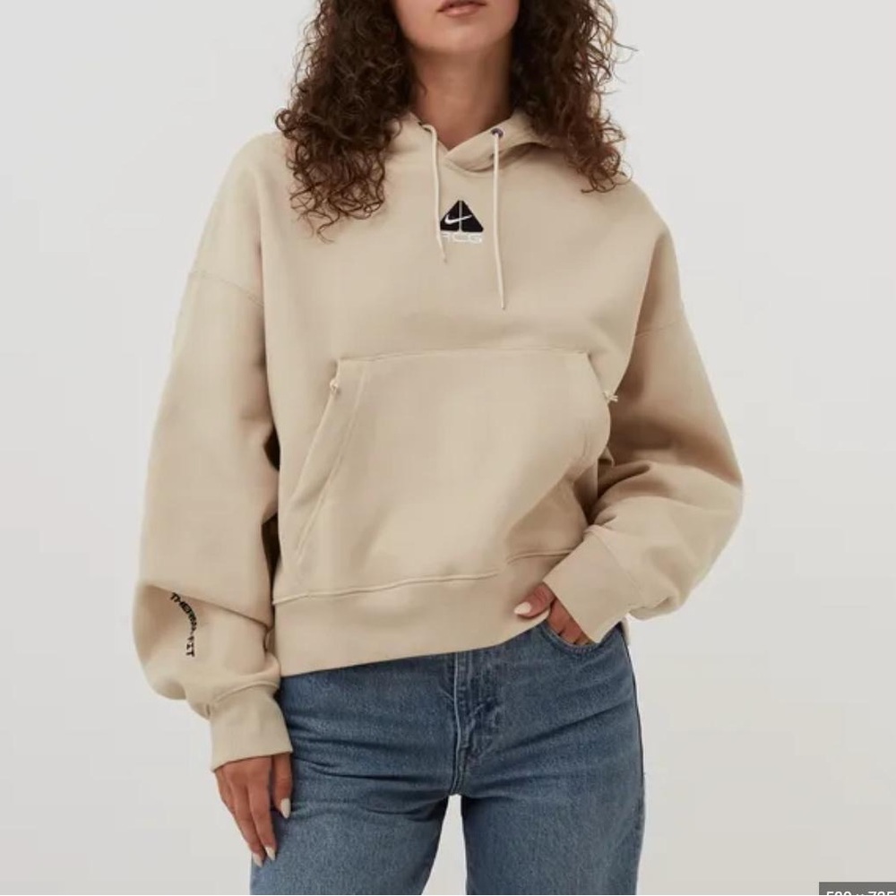Nike ACG Tuff Knot Beige Cropped Hoodie Small